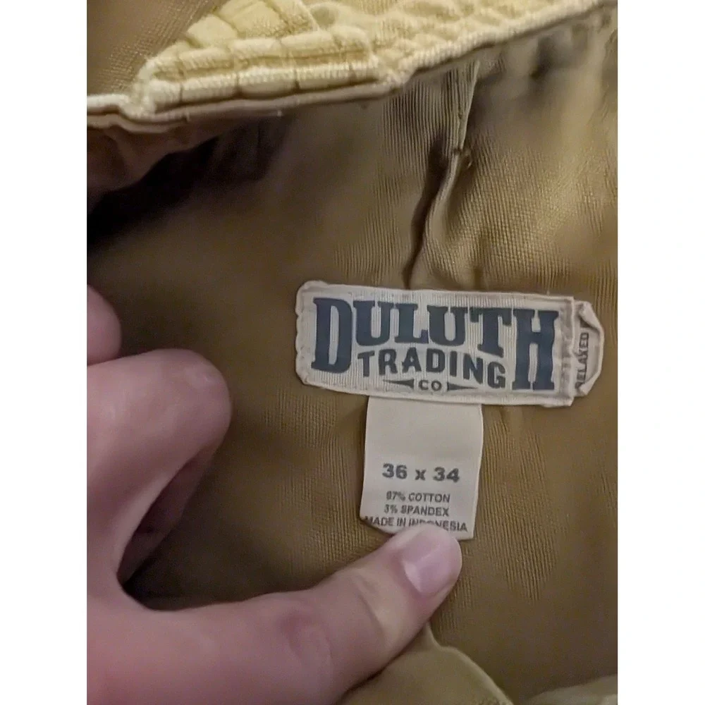 Duluth Trading Co 36/34 Flex Fire Hose Relaxed Cargo Pants Mens Tan Brown Work - Picture 8 of 14